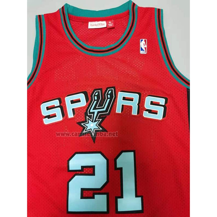 Camiseta San Antonio Spurs Tim Duncan #21 Mitchell & Ness 1998-99 Rosa